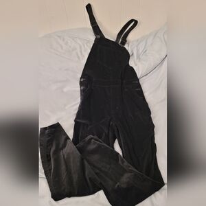 Old Navy Women's Black Velvet Denim Overalls
